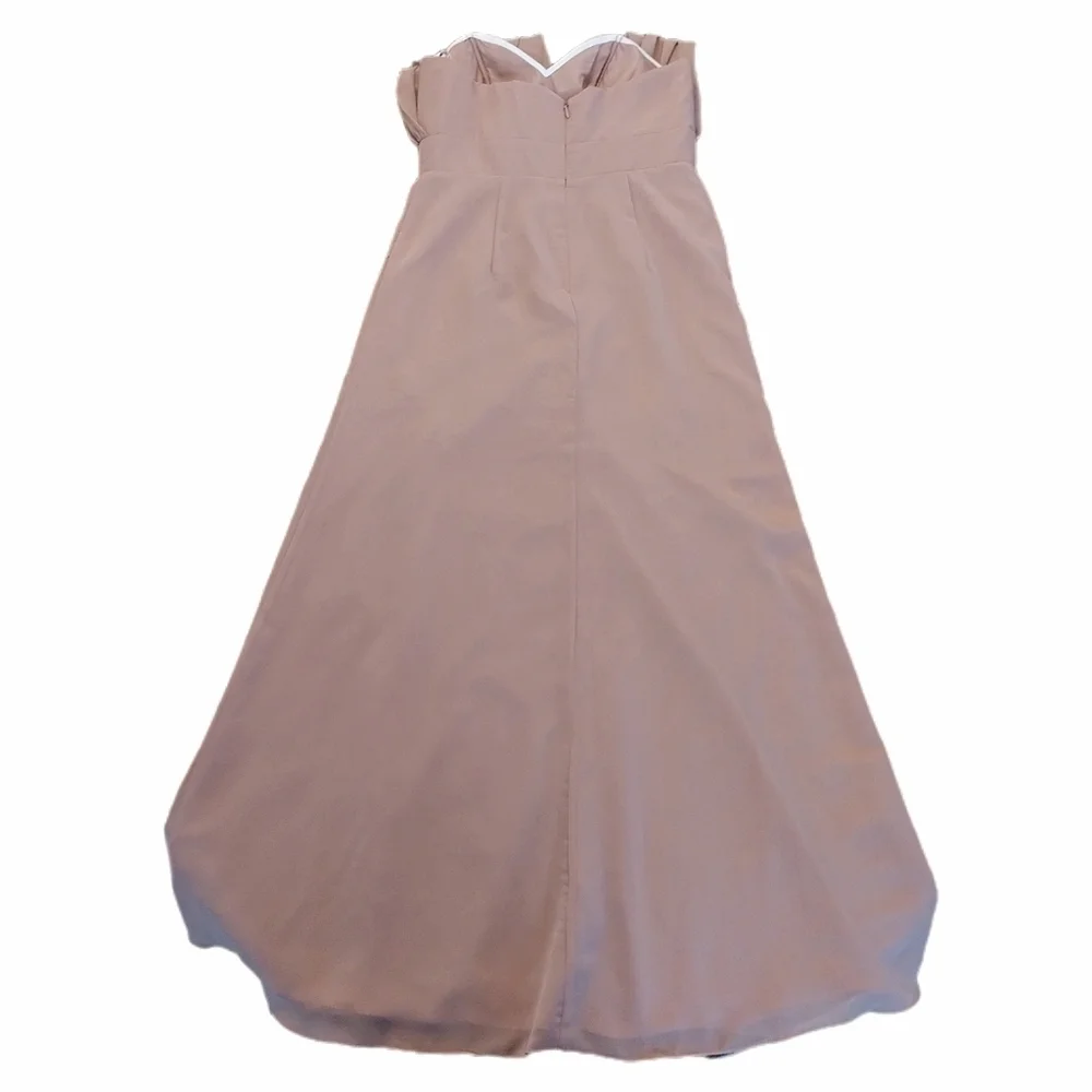 J.J's House 293496 Dusty Rose Chiffon Bridesmaid Dress - Picture 5 of 11